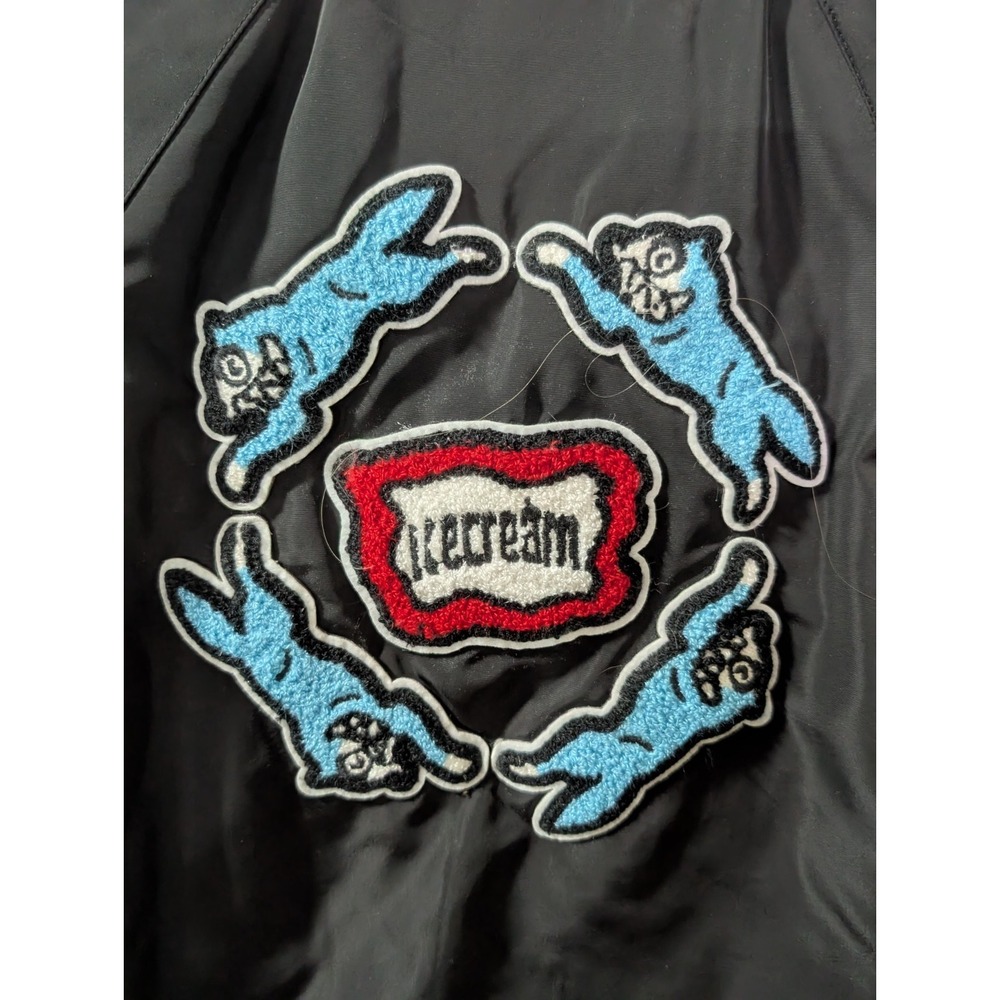 Ice Cream Kids Varsity Bomber Jacket Youth 7/8 Black Blue Patches 2023 - Picture 4 of 14